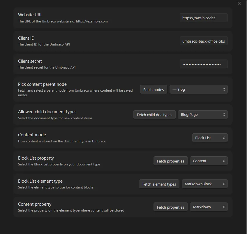 umbPublisher screenshot