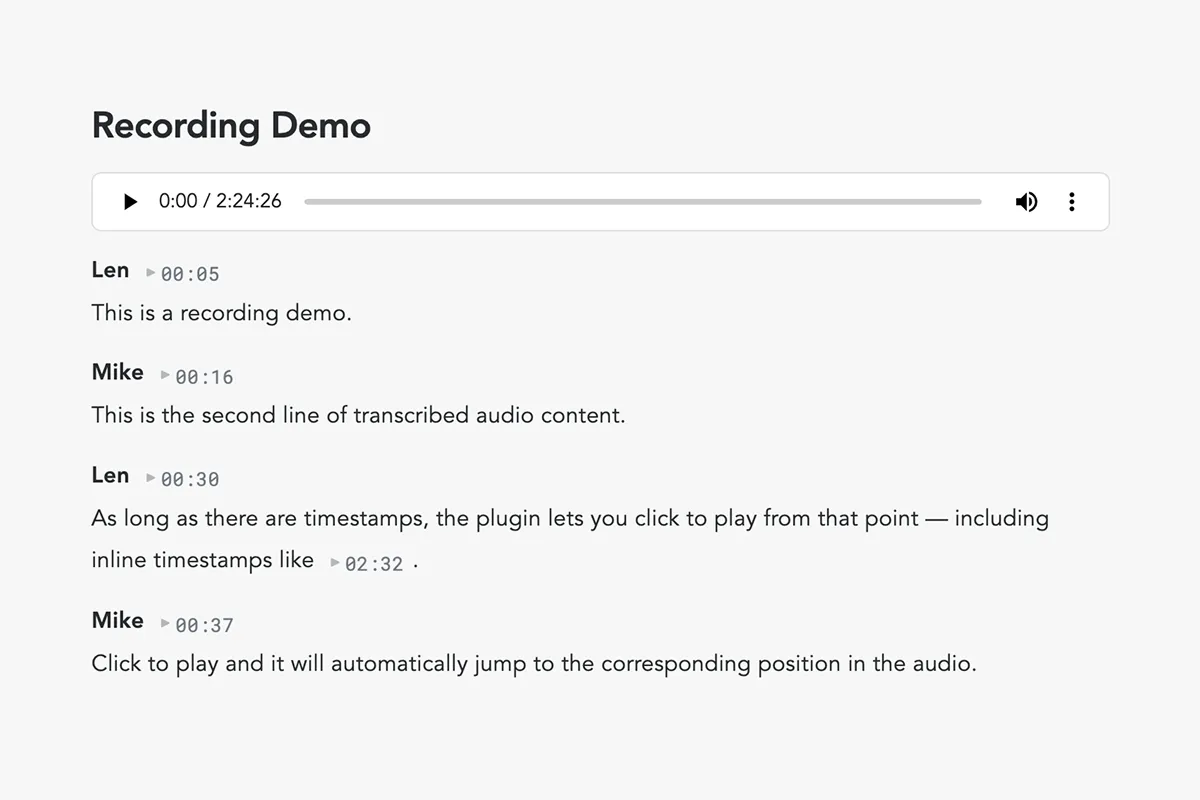 Timestamp Player screenshot
