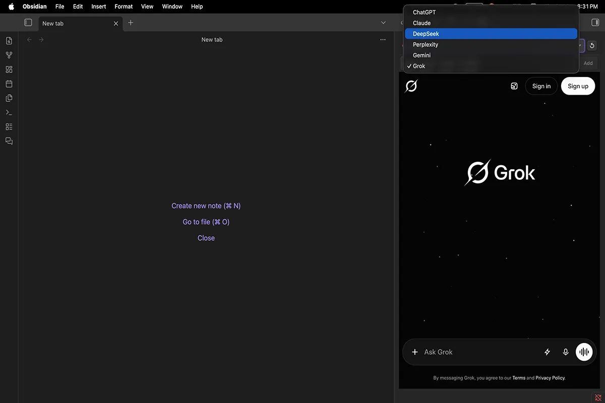 AI Browser Chat screenshot