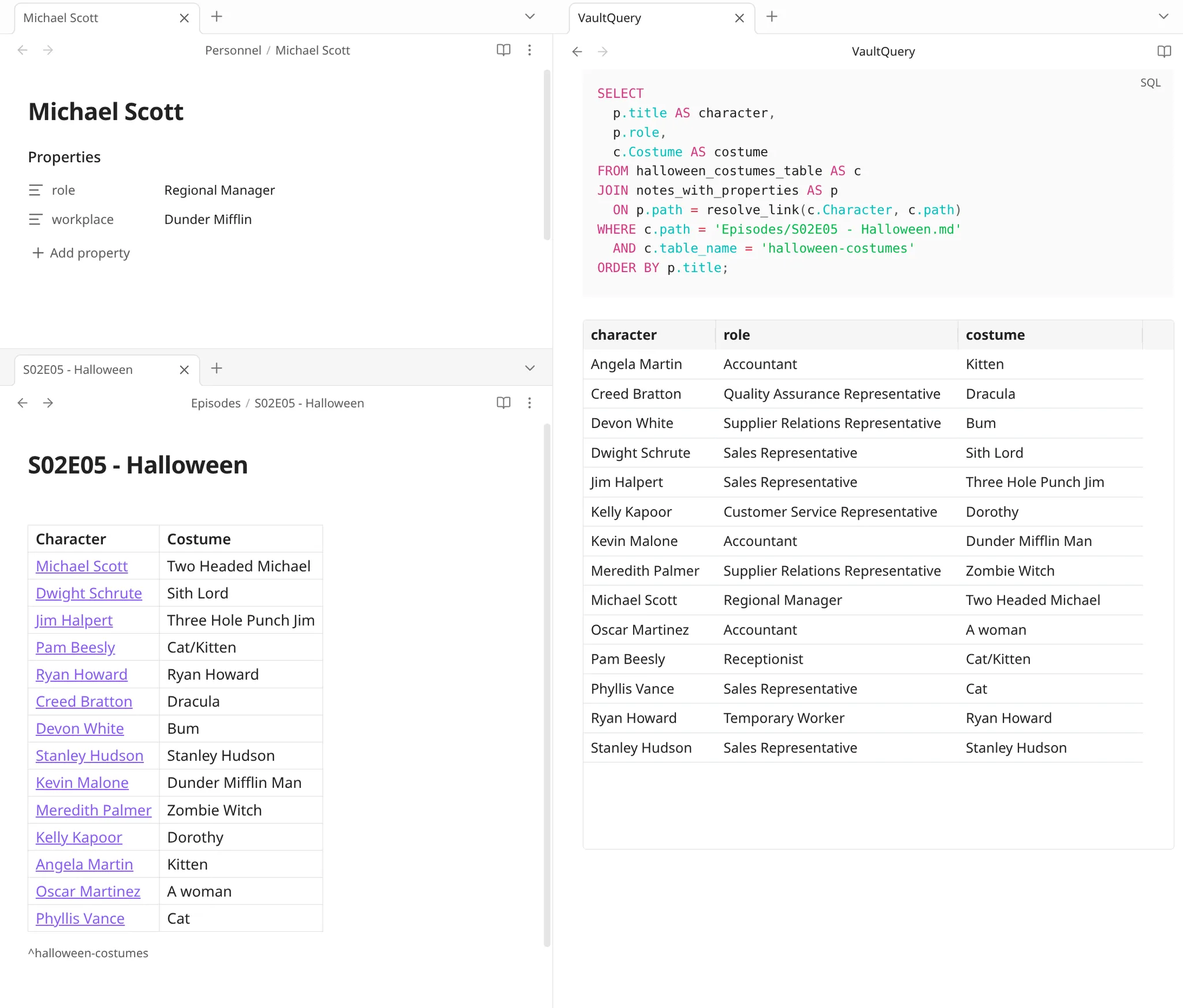 VaultQuery screenshot