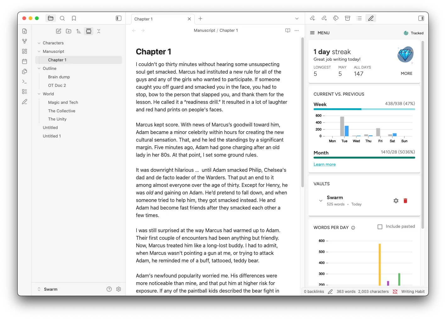 Writing Habit screenshot