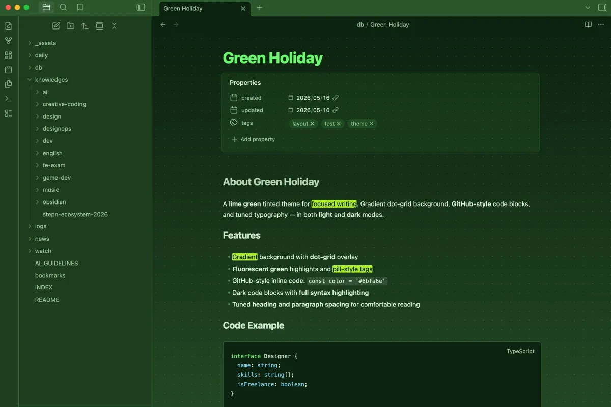 Green Holiday screenshot