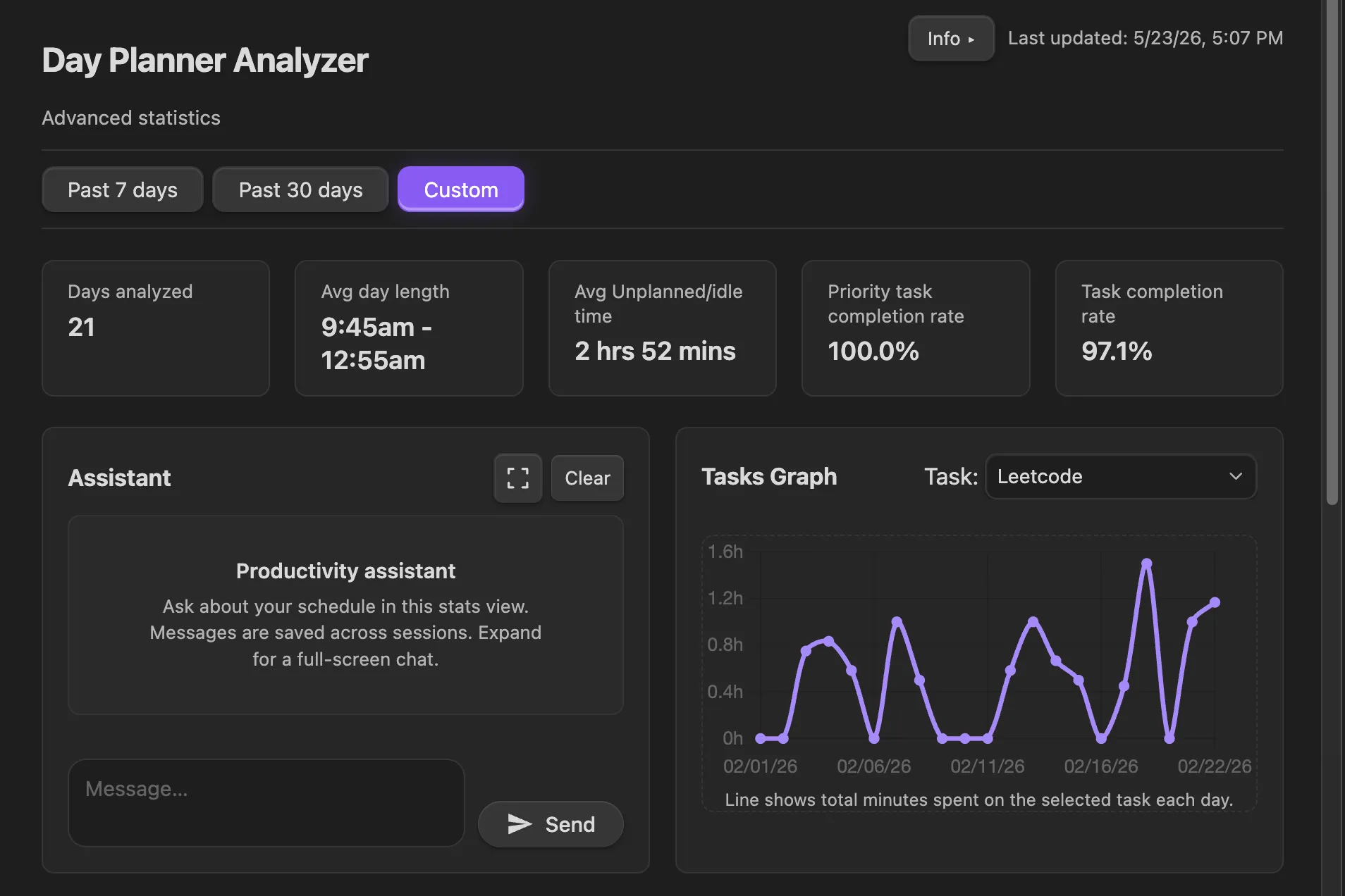 Day Planner Analyzer screenshot