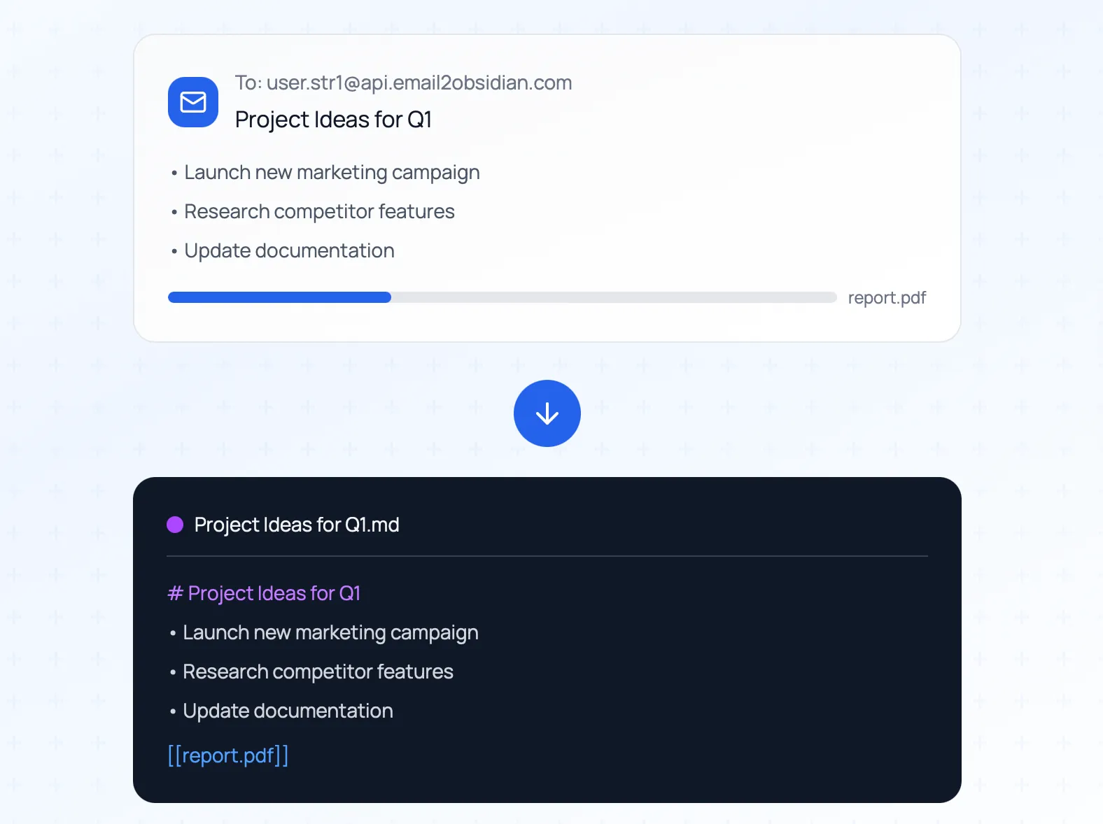 Send Email into Vault screenshot