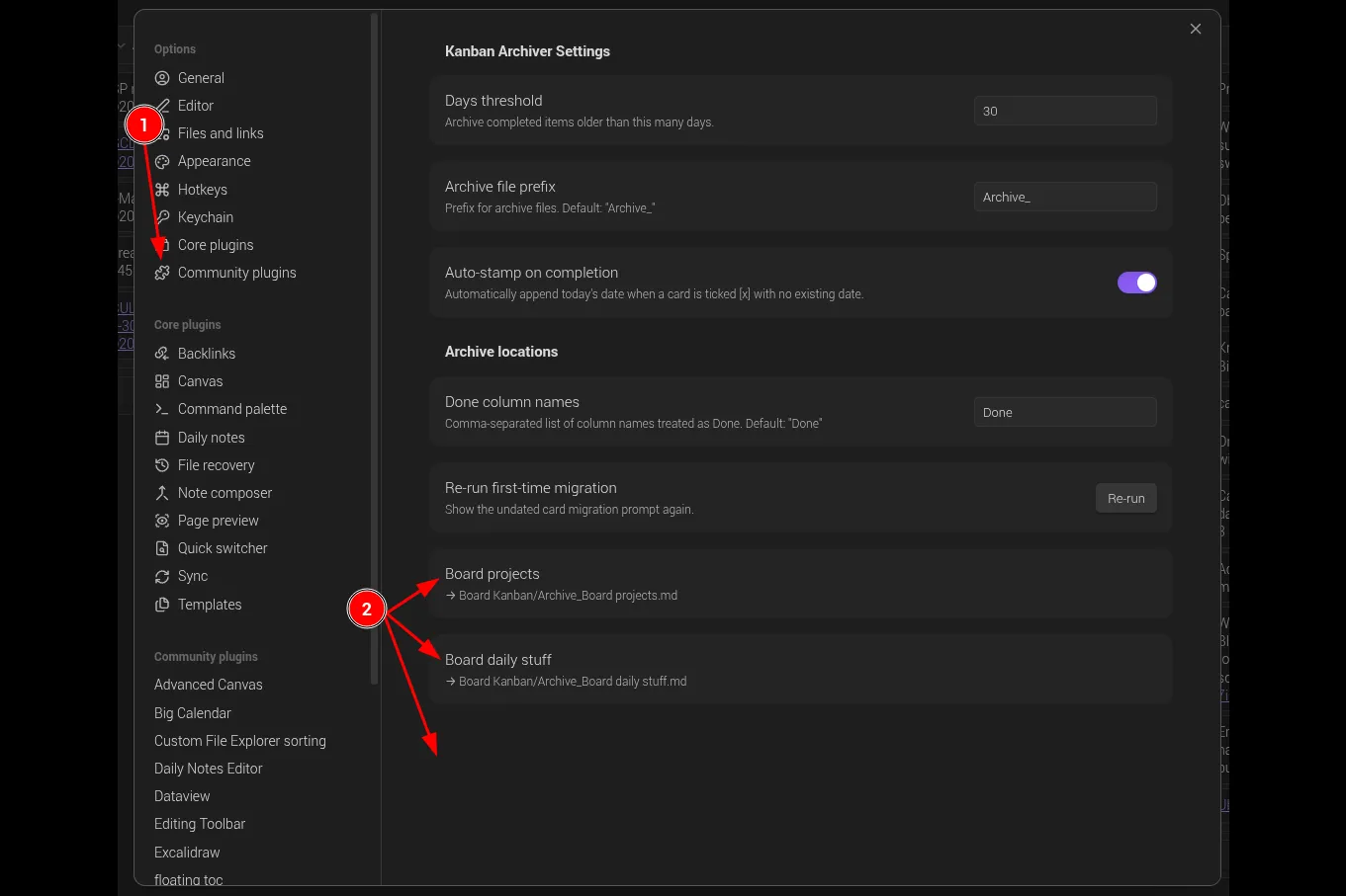 Kanban Archiver screenshot