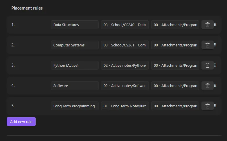 Attachment Placement screenshot