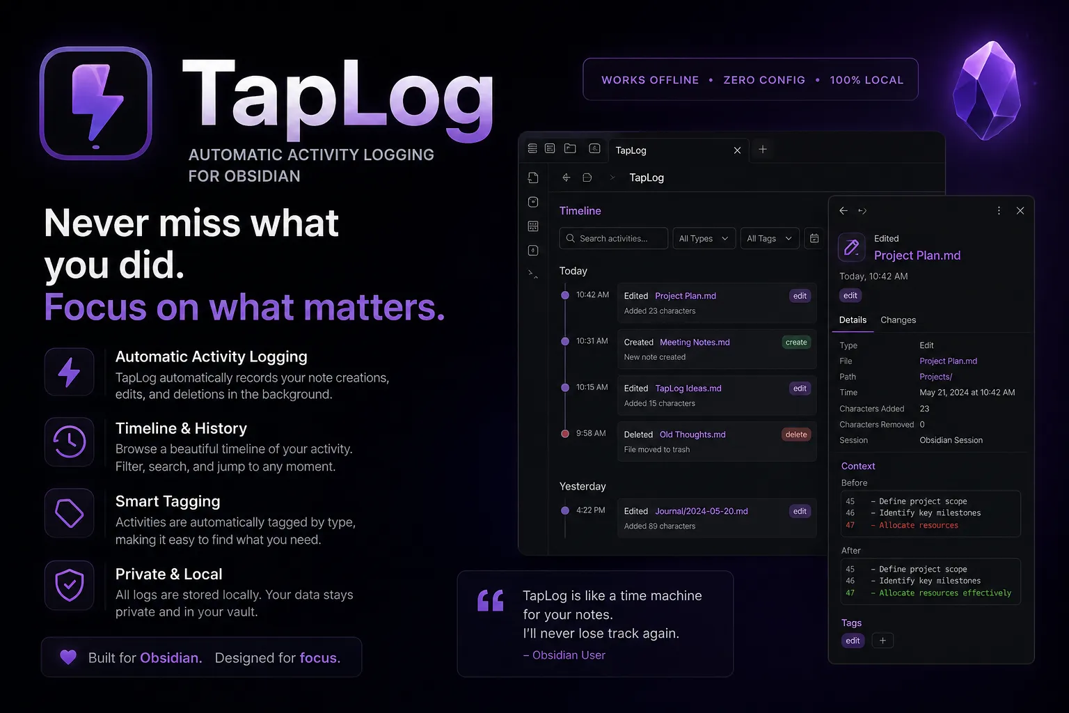 TapLog screenshot