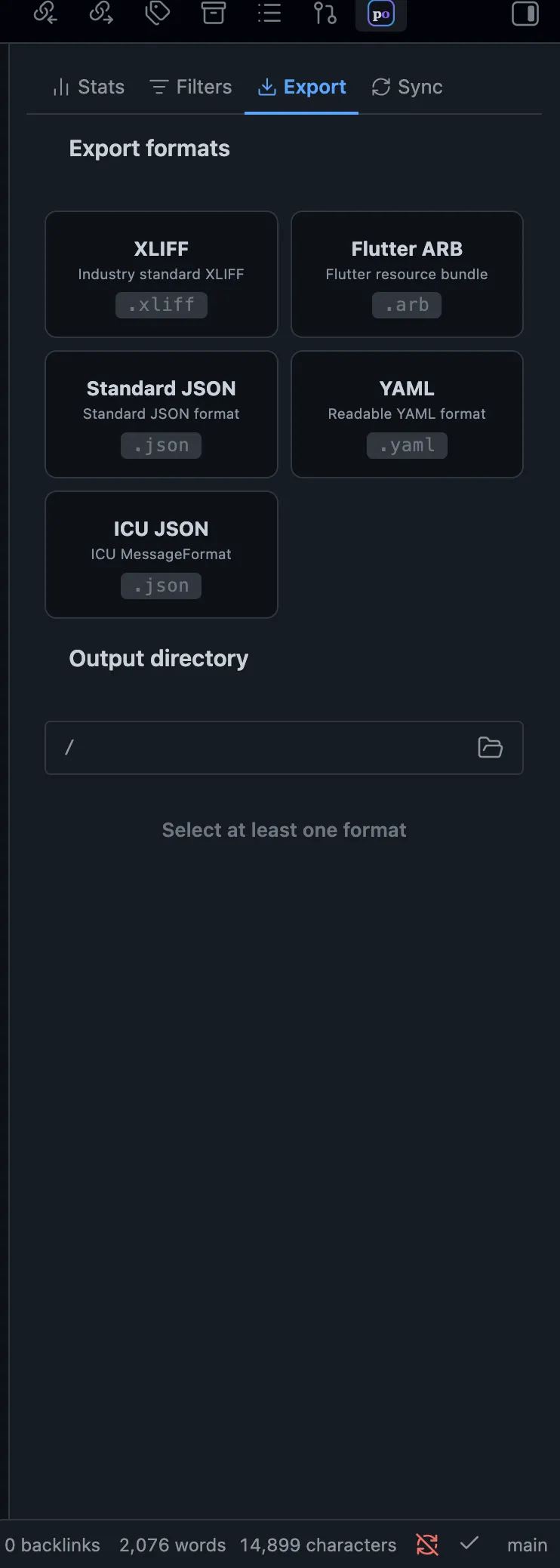PO Editor screenshot