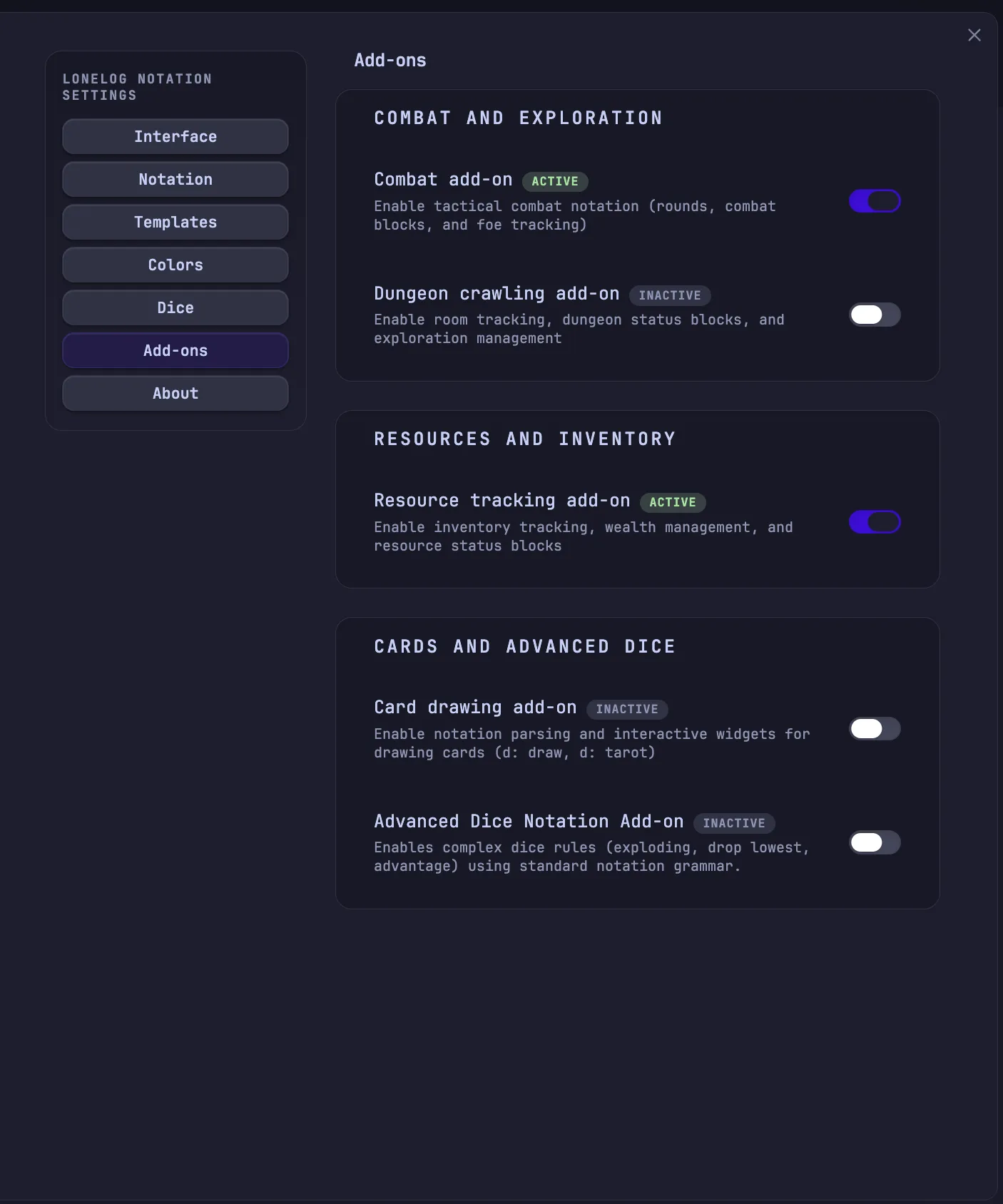 Lonelog screenshot