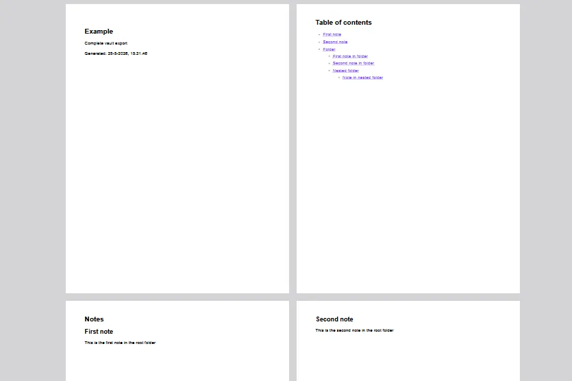 Consolidate to PDF screenshot
