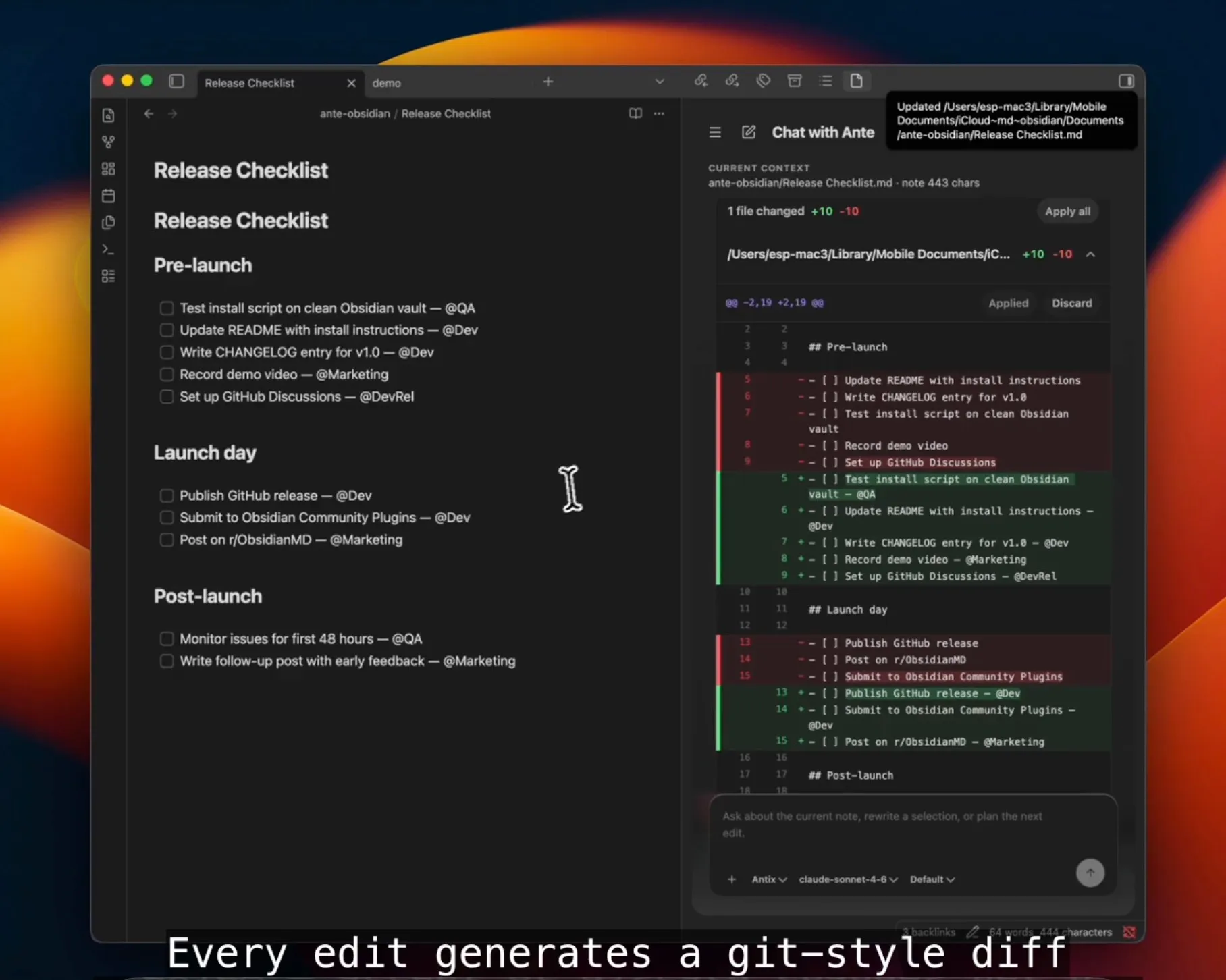 Ante screenshot