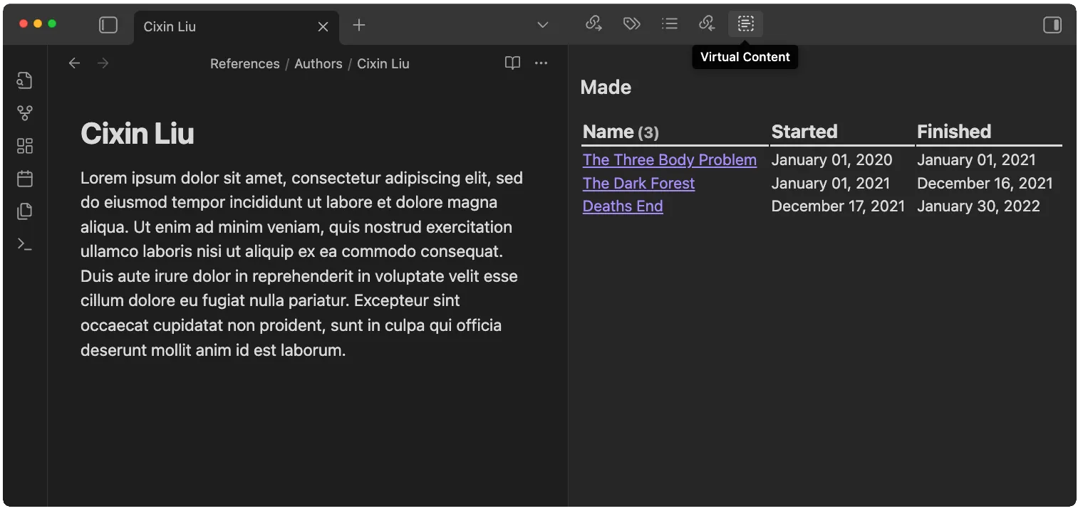 Virtual Content screenshot