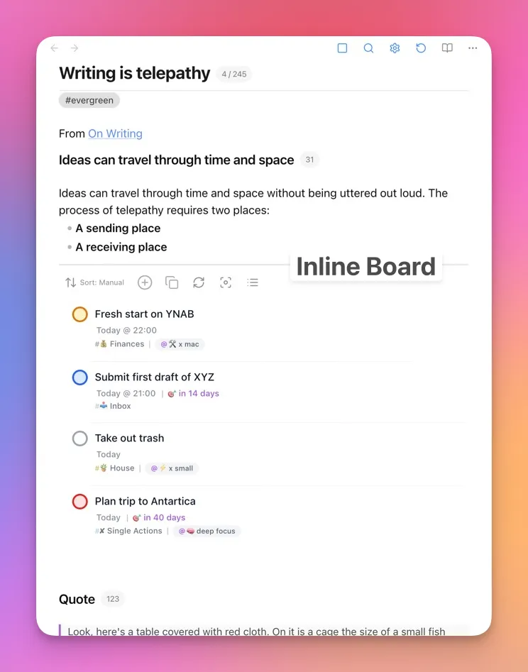Todoist Board screenshot