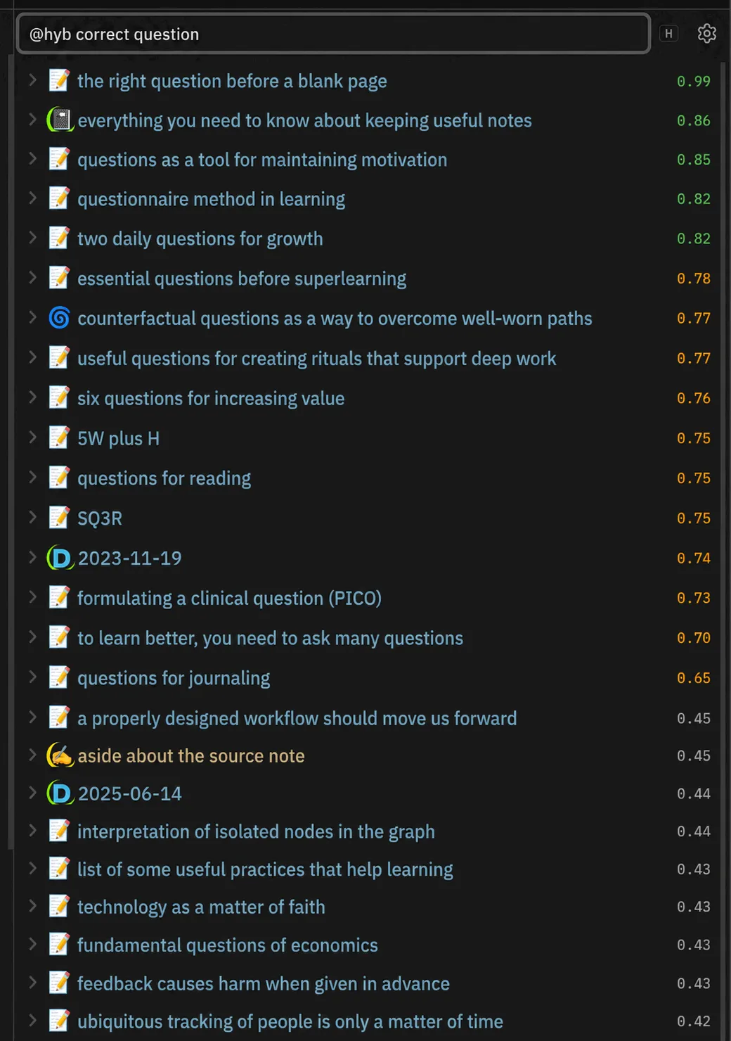 Hybrid Search screenshot