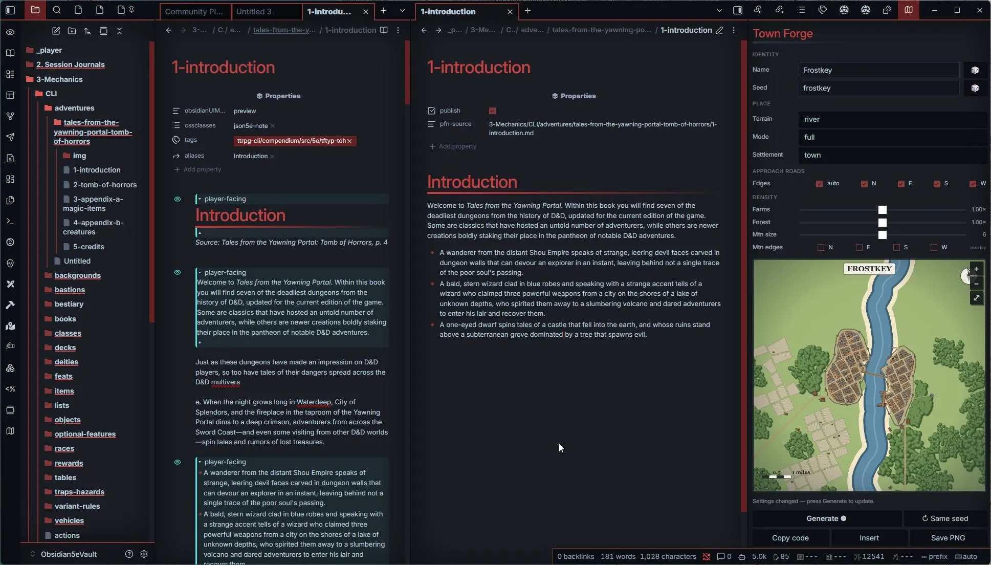 Player Facing Notes screenshot