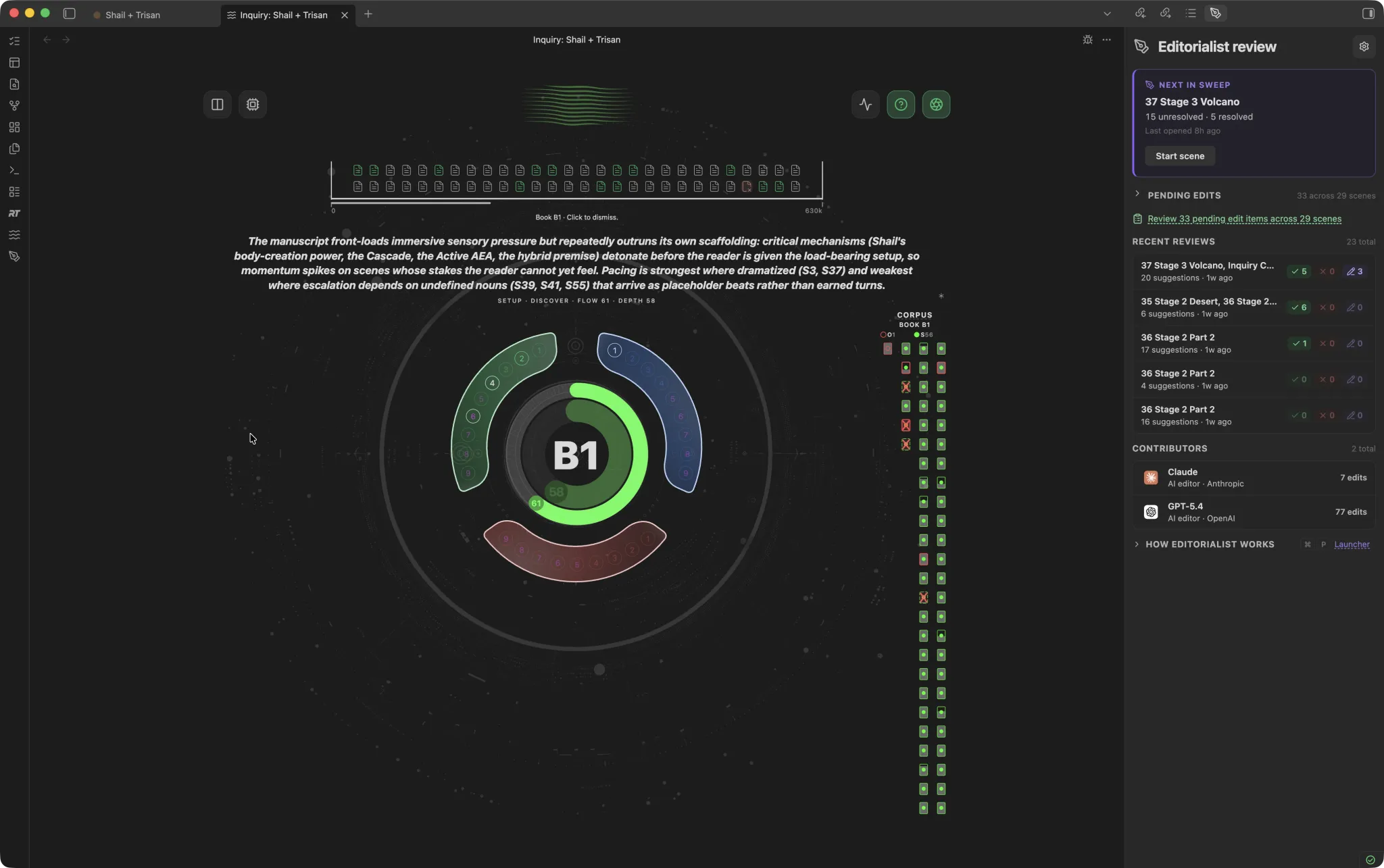 Radial timeline screenshot