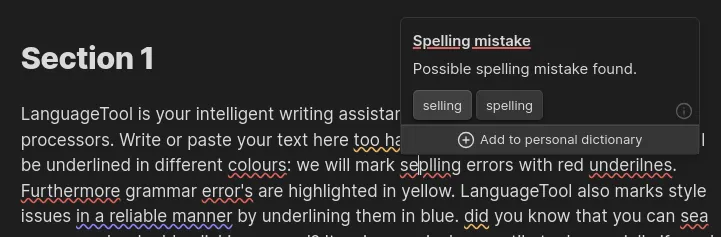 LanguageTool screenshot