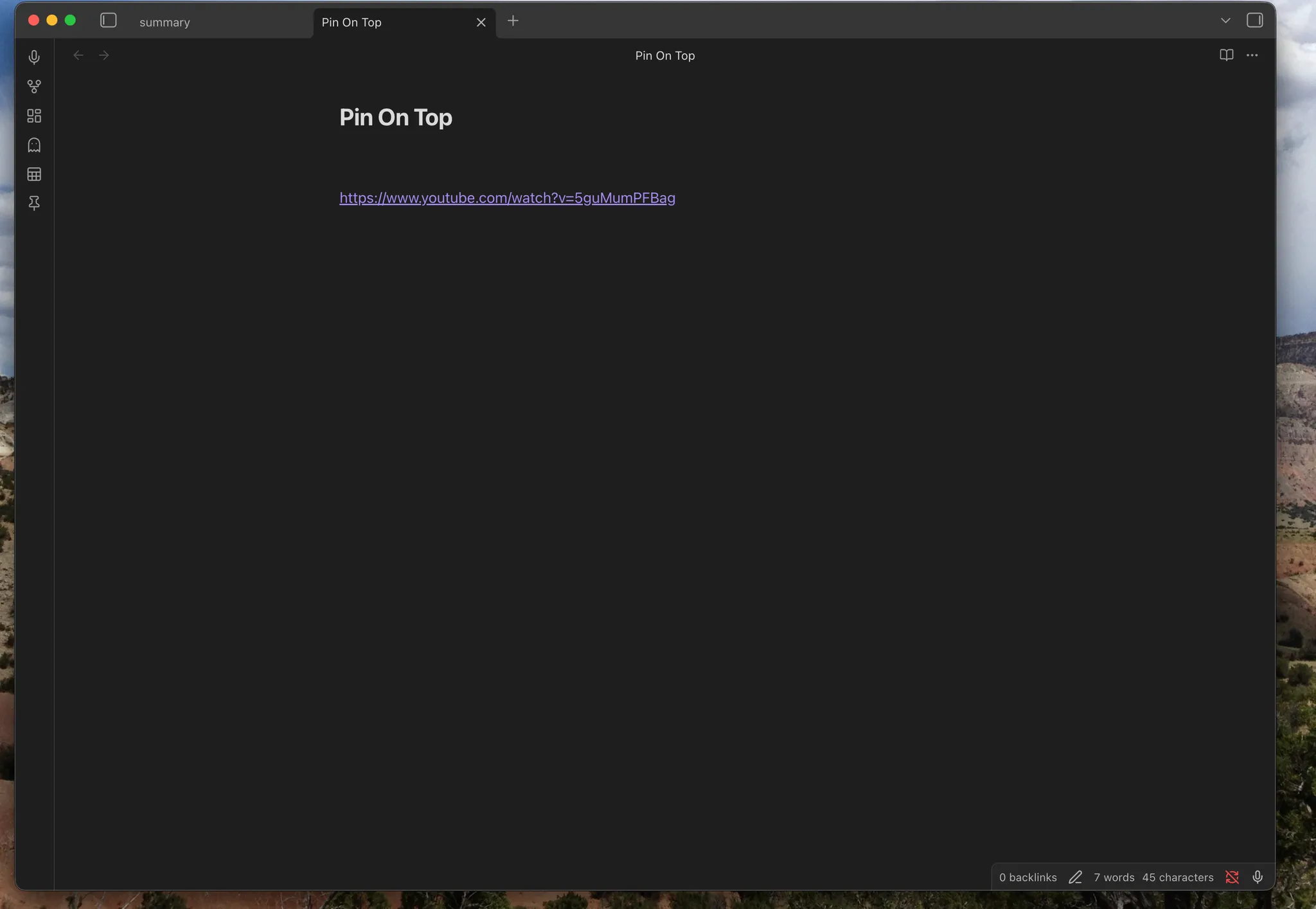 Pin on Top screenshot
