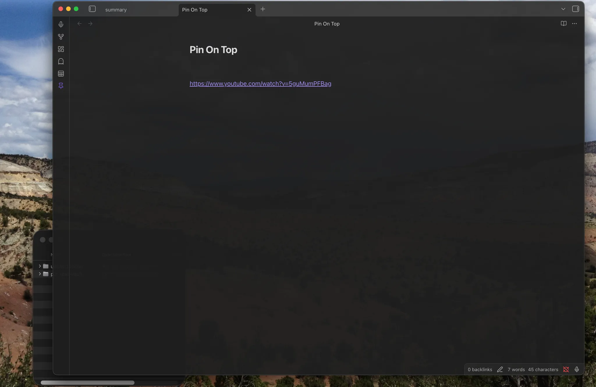 Pin on Top screenshot