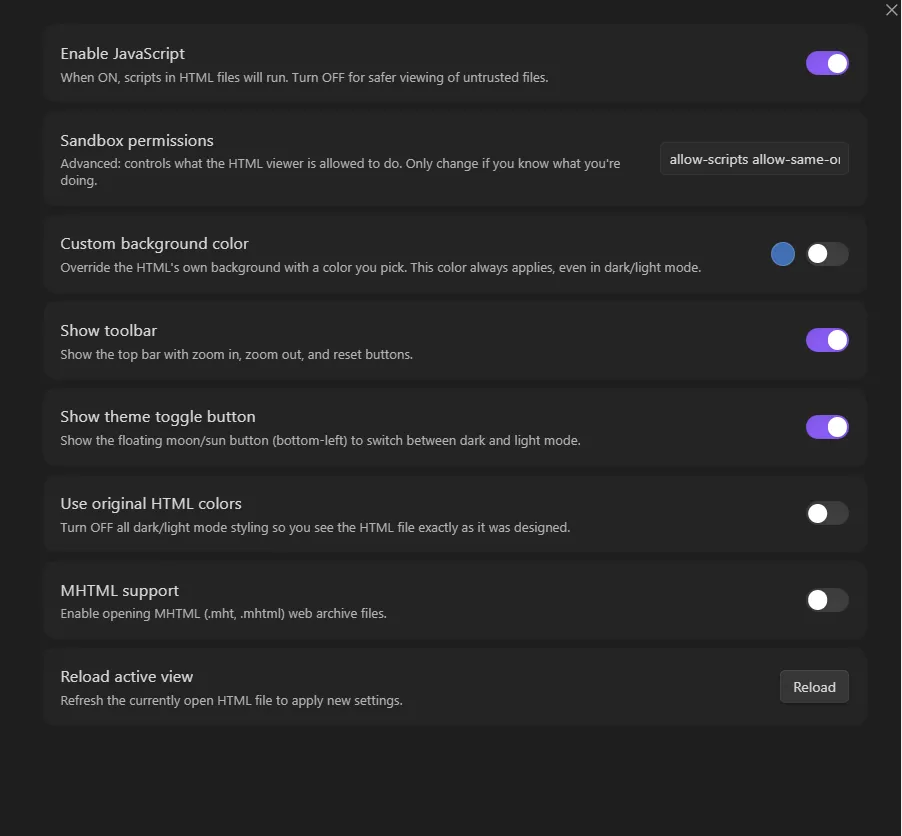 HTML Experience screenshot