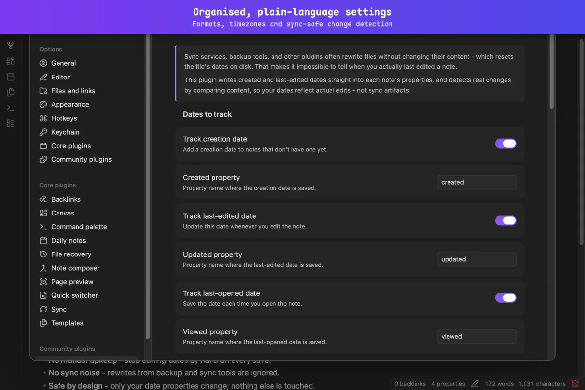 Frontmatter Date Manager screenshot