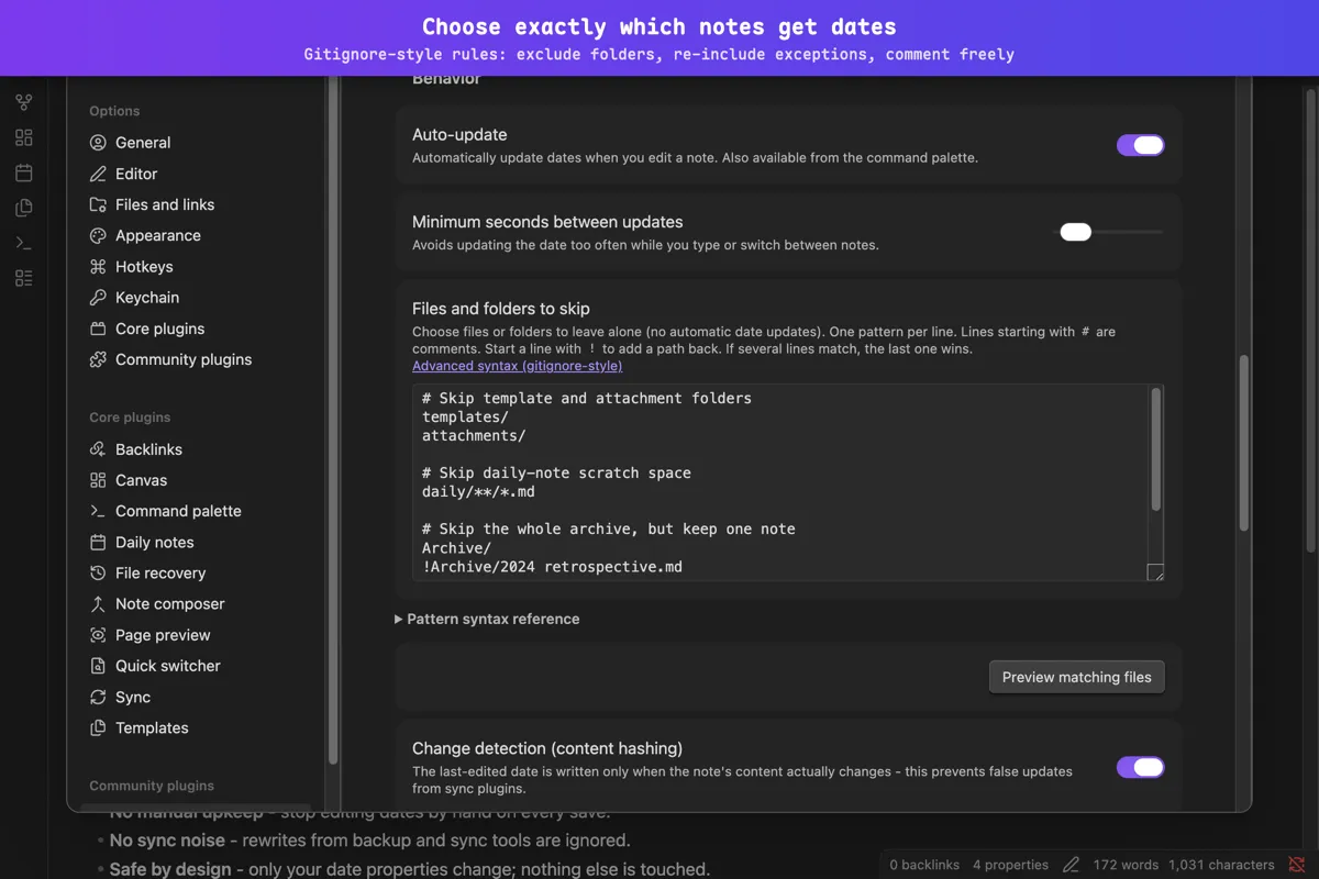 Frontmatter Date Manager screenshot