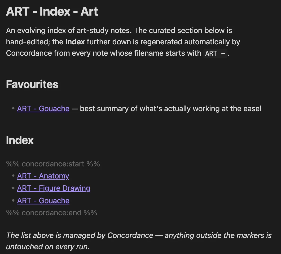 Concordance screenshot