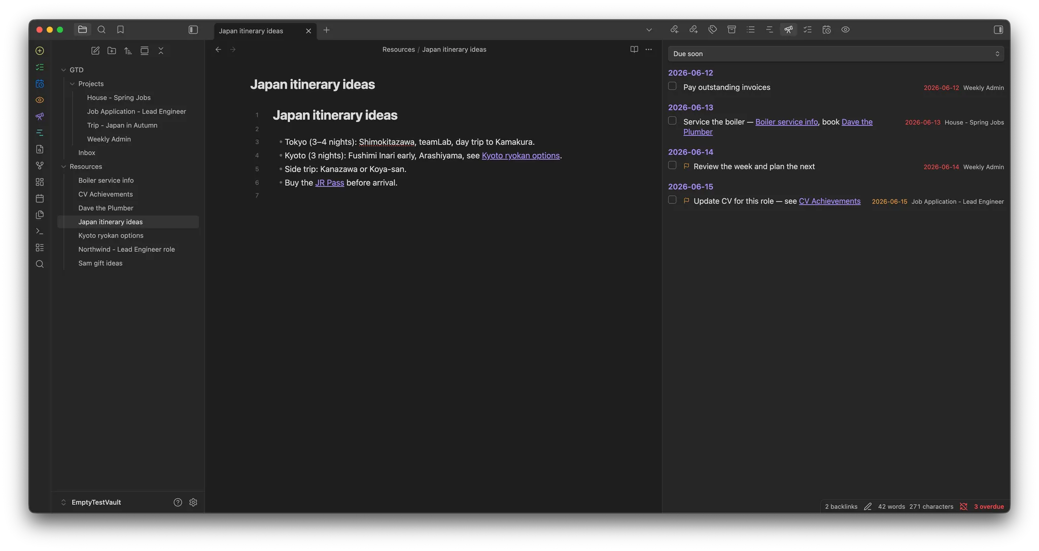 GTD Flow screenshot