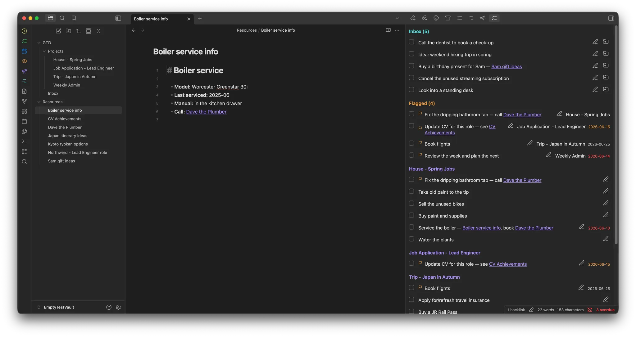 GTD Flow screenshot