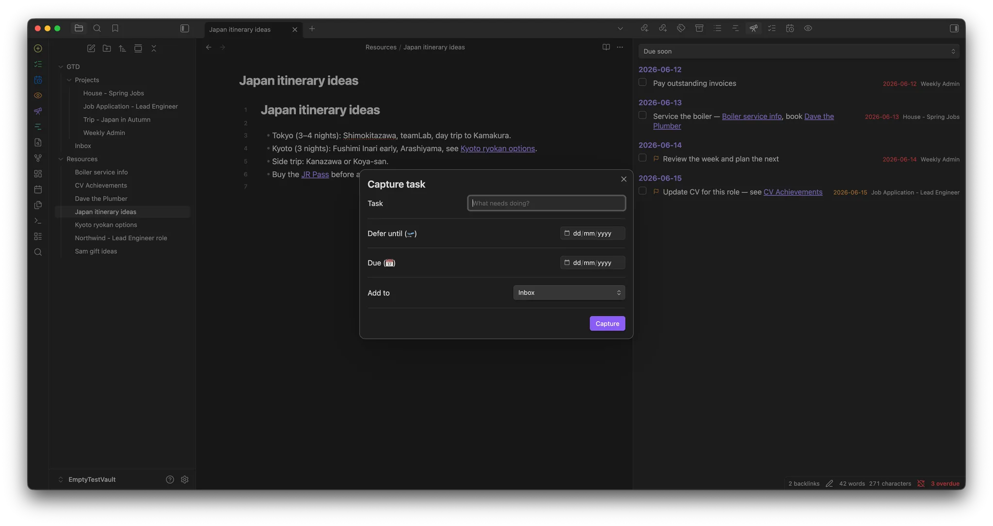 GTD Flow screenshot