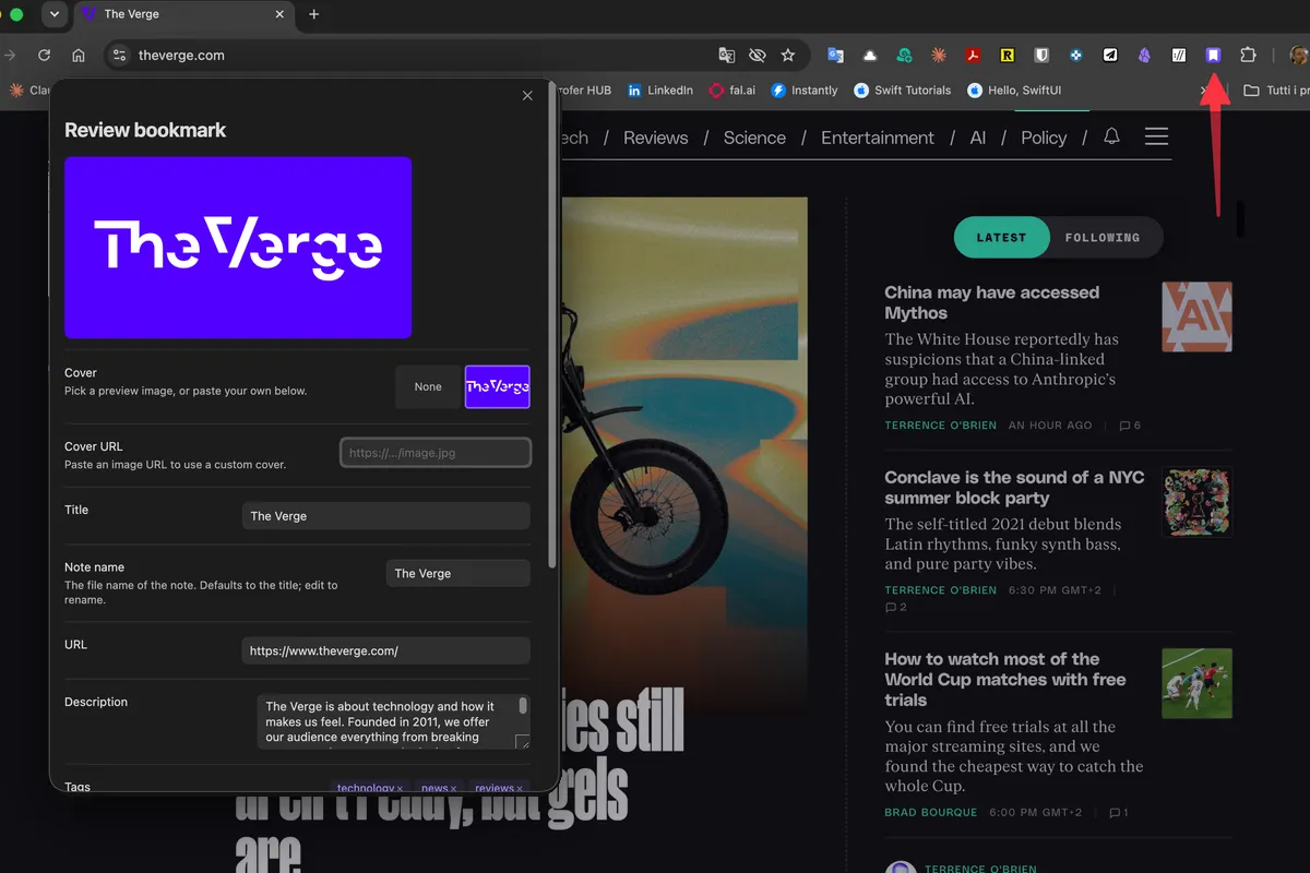 Bookmarker screenshot