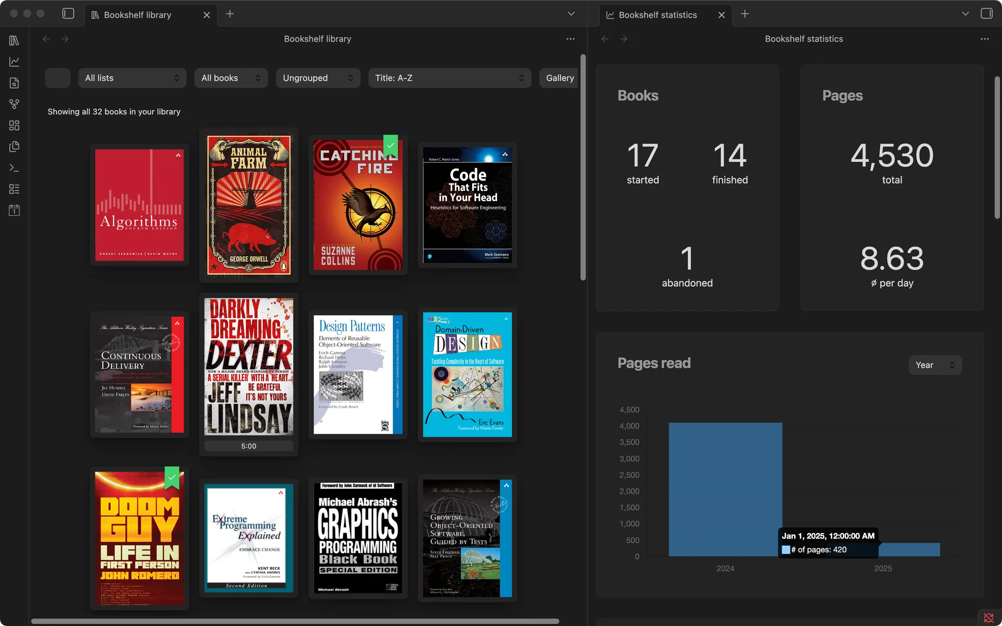 Bookshelf screenshot