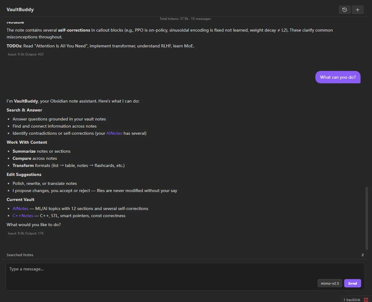 VaultBuddy screenshot