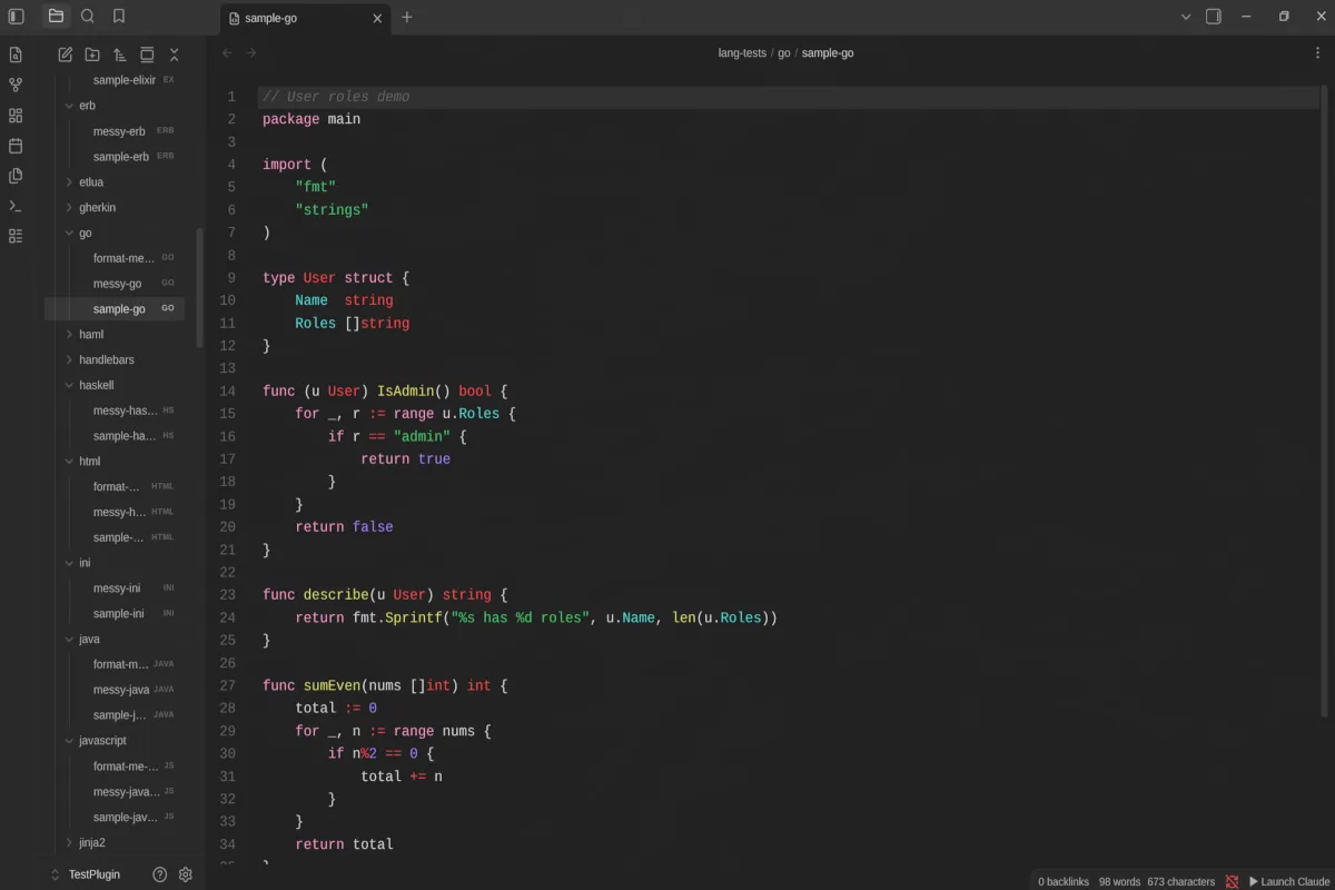 Code Workbench screenshot