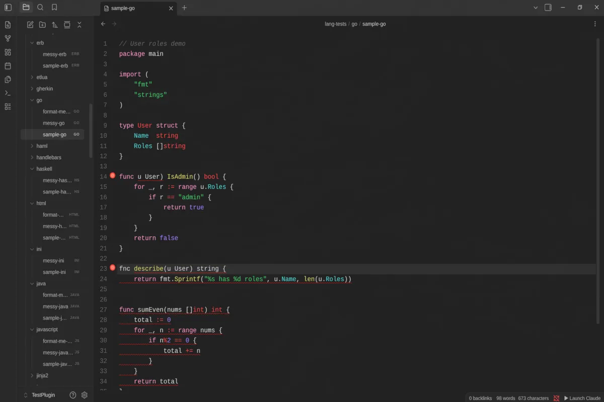 Code Workbench screenshot