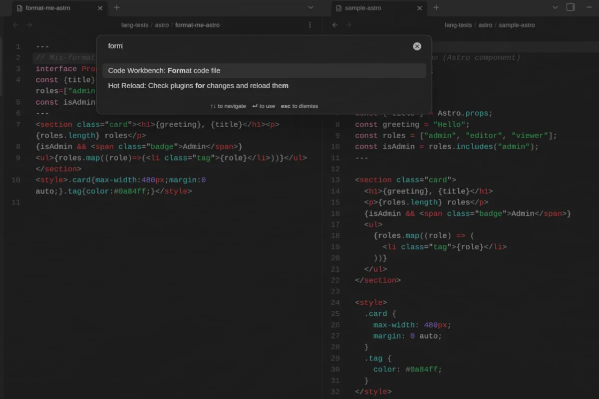 Code Workbench screenshot