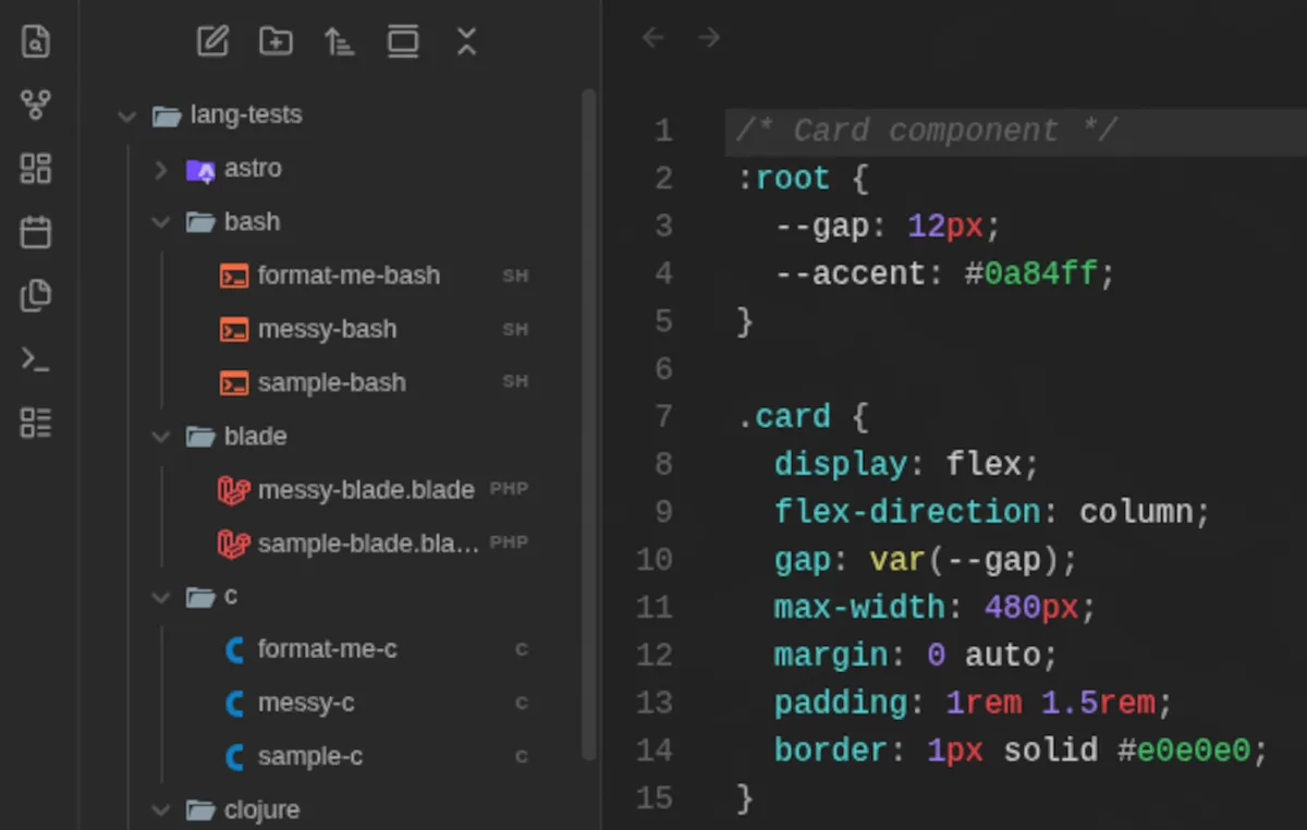 Code Workbench screenshot
