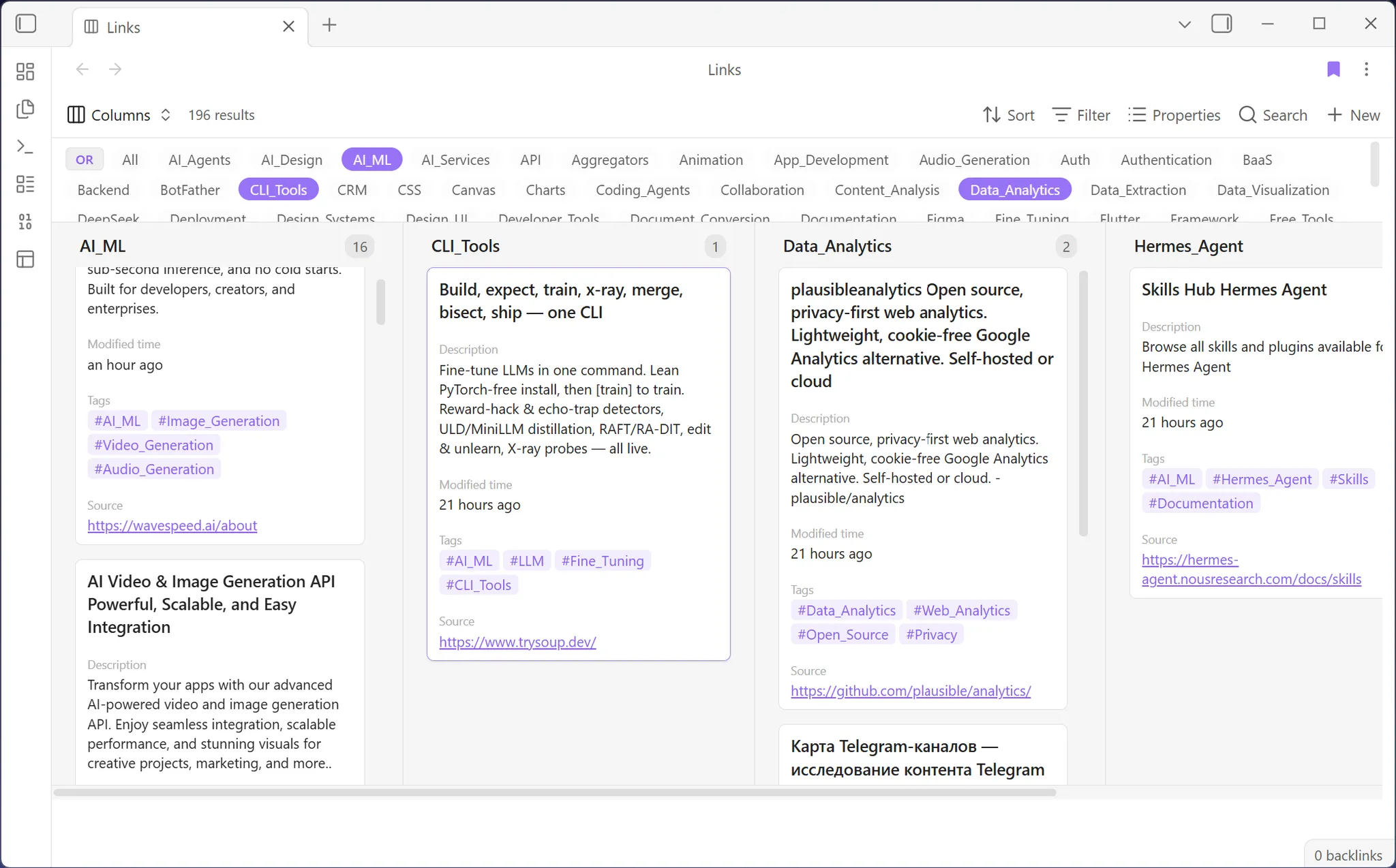 Card Columns screenshot