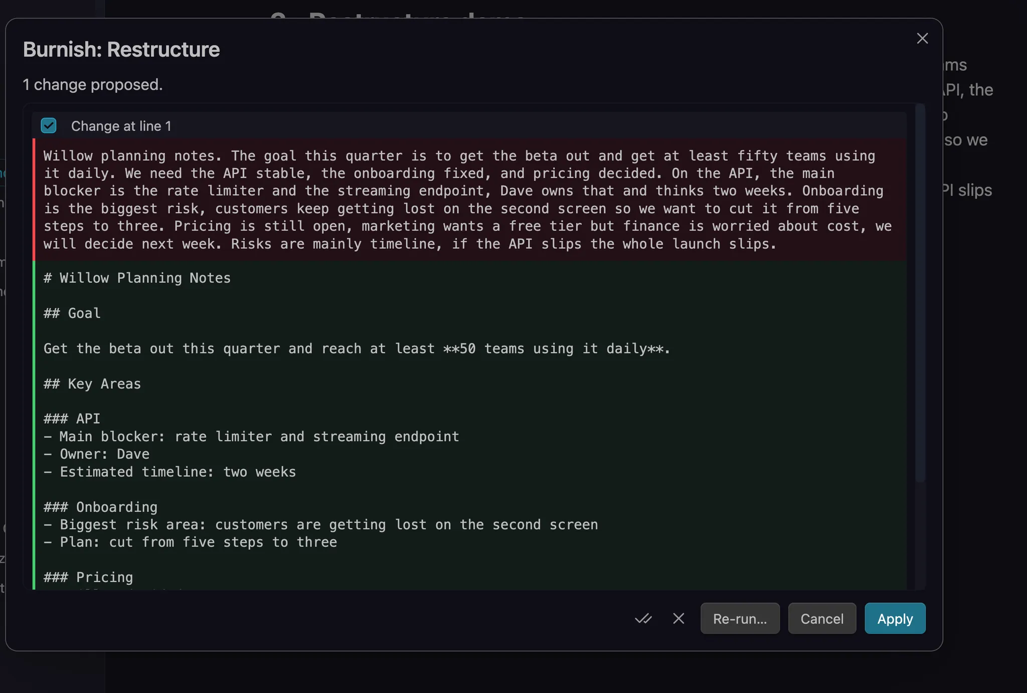 Burnish screenshot