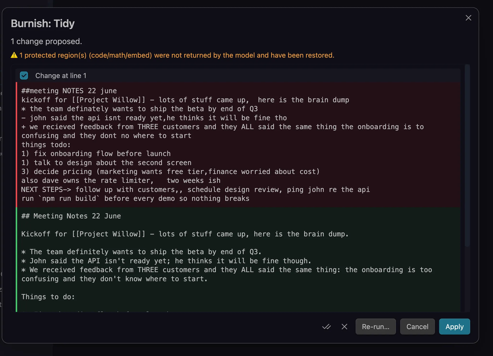 Burnish screenshot