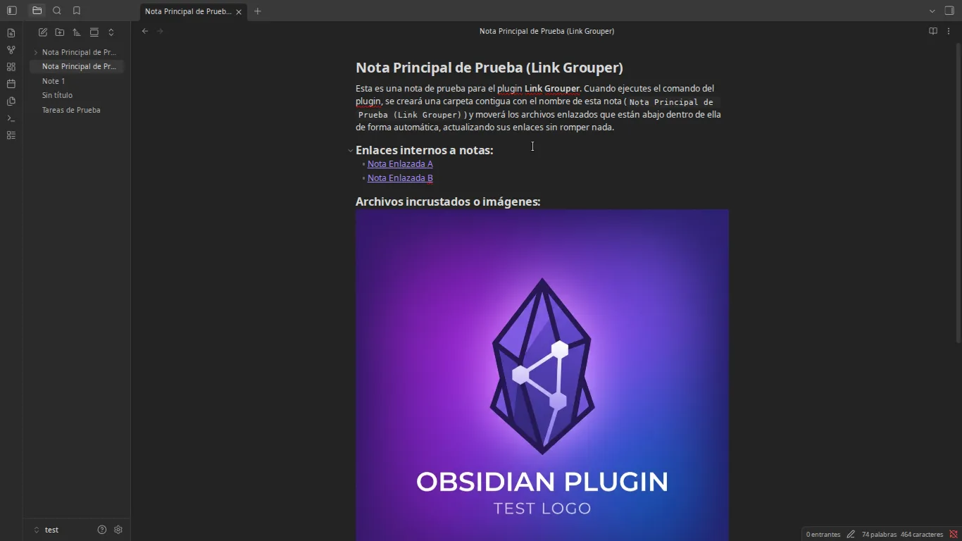 Link Grouper screenshot