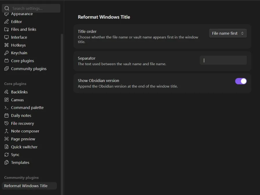 Reformat Windows Title screenshot