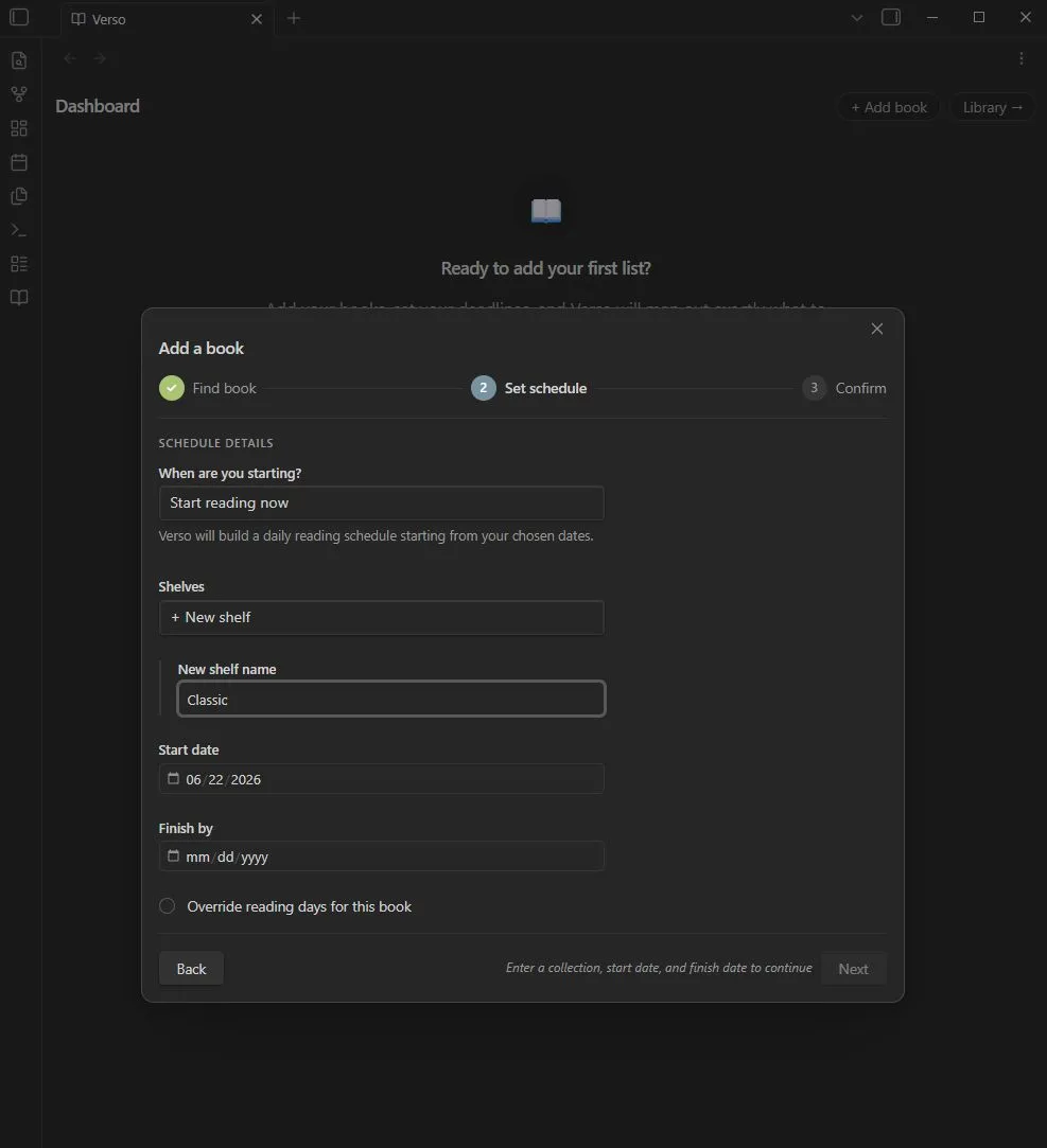 Verso screenshot