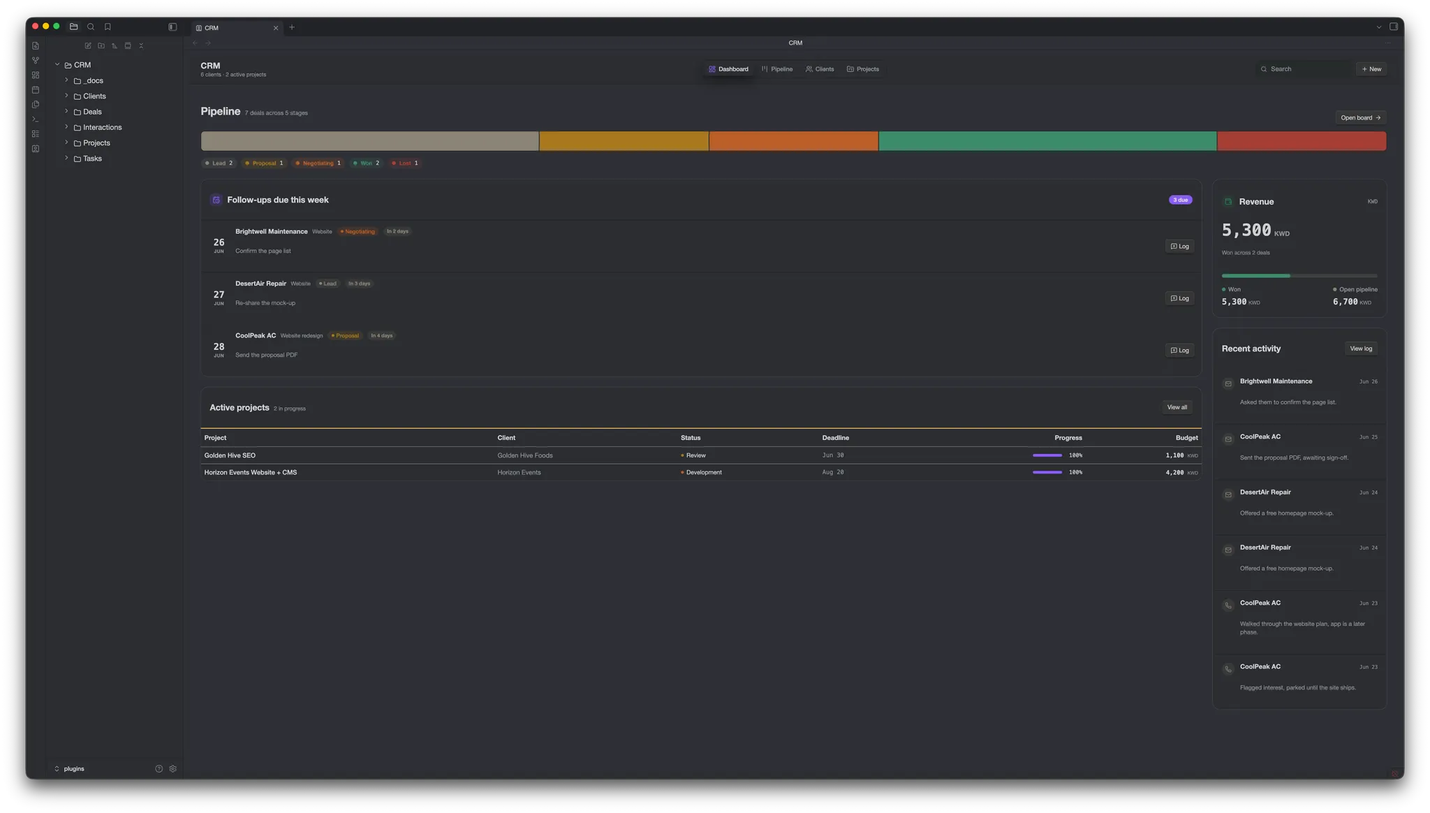 Vault CRM screenshot