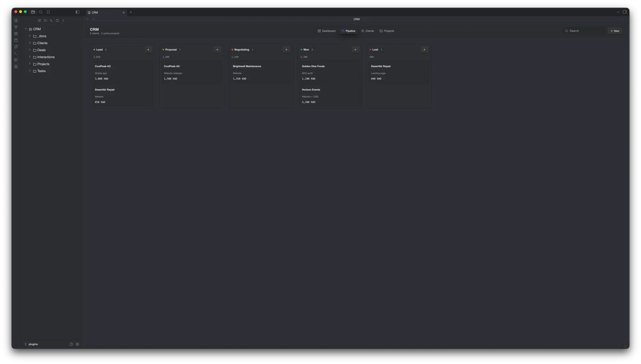 Vault CRM screenshot