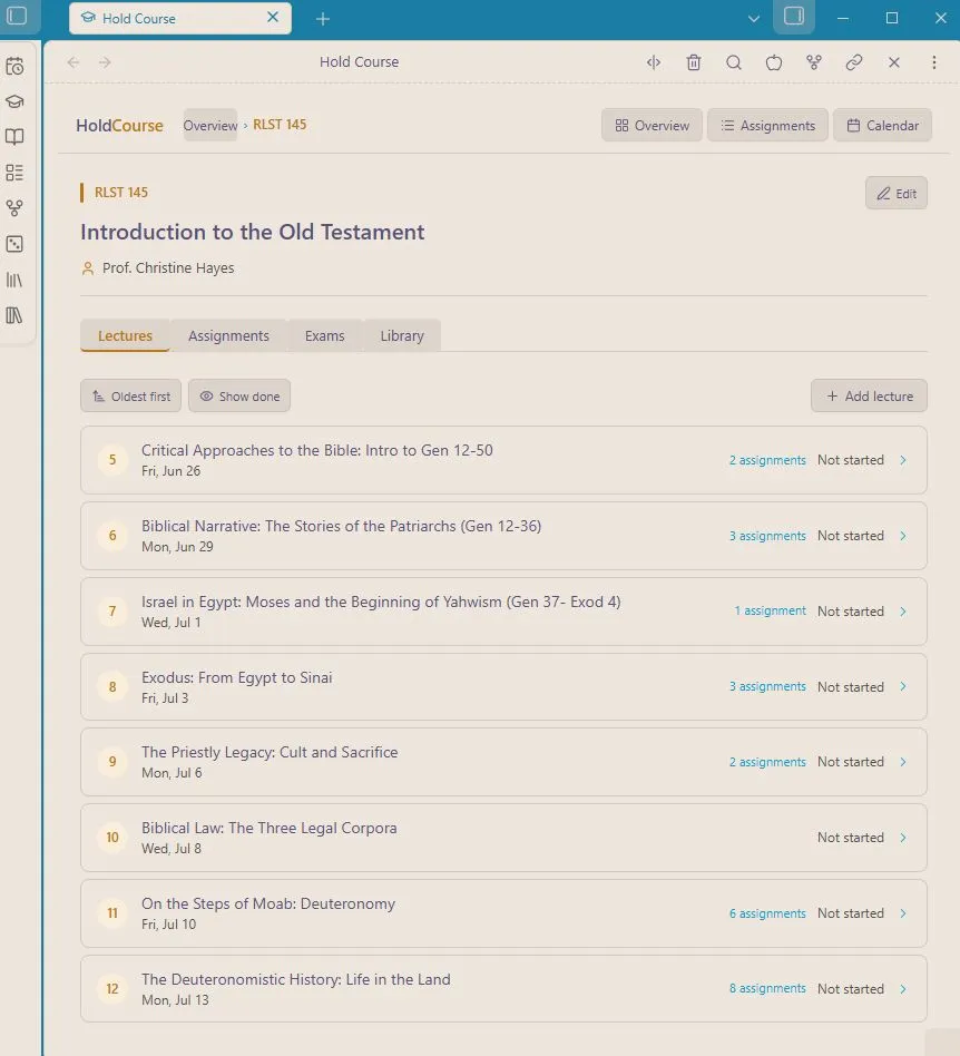 Hold Course screenshot