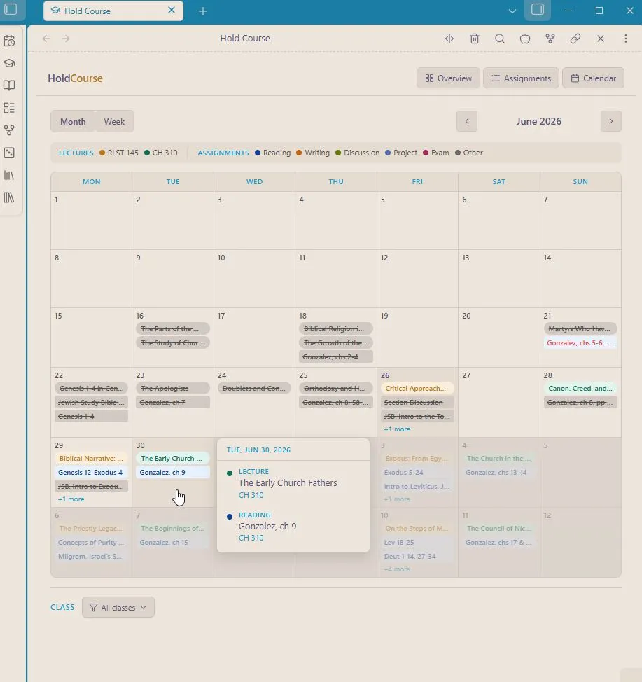 Hold Course screenshot
