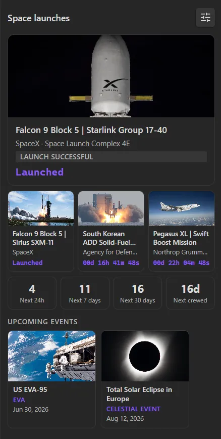 Space Launches screenshot