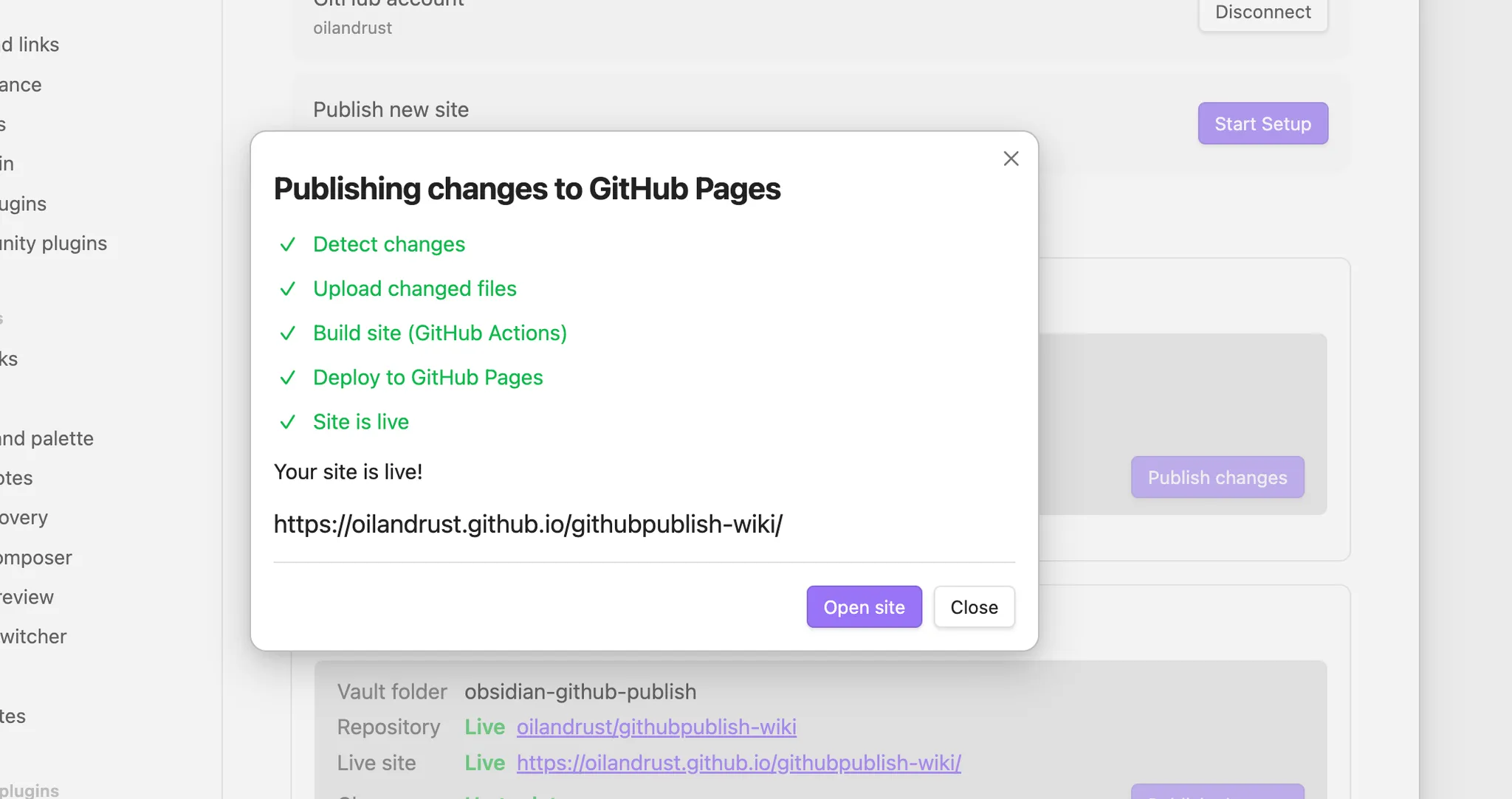 GitHub Publish screenshot