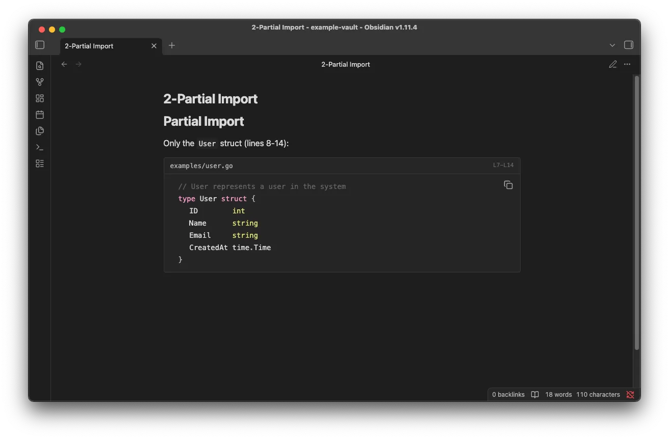 Code Import screenshot